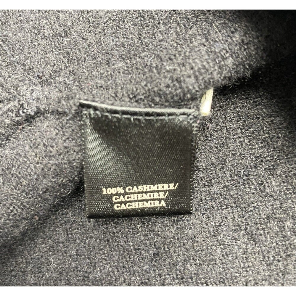 ANN TAYLOR Cashmere Cowl Neck Sweater Small Black Classic Minimal Old Money - Picture 3 of 3